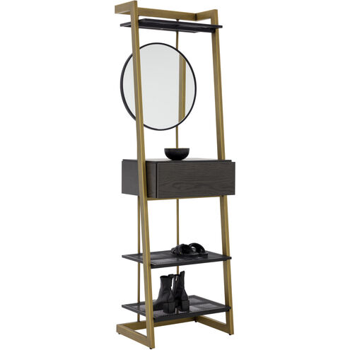 Culpo Smoke Grey / Antique Brass Entryway Storage Cabinet